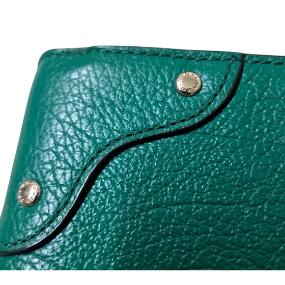 NWT Coach Mercer Wallet Green Leather Accordion Turn Lock Zip Around Classic - Picture 6 of 16